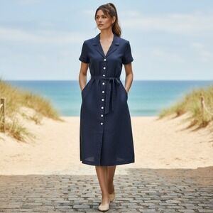 Quince | Dresses | Quince Womens Organic Cotton Stretch Denim Maxi Dress  Indigo Basic Sleeved M | Poshmark